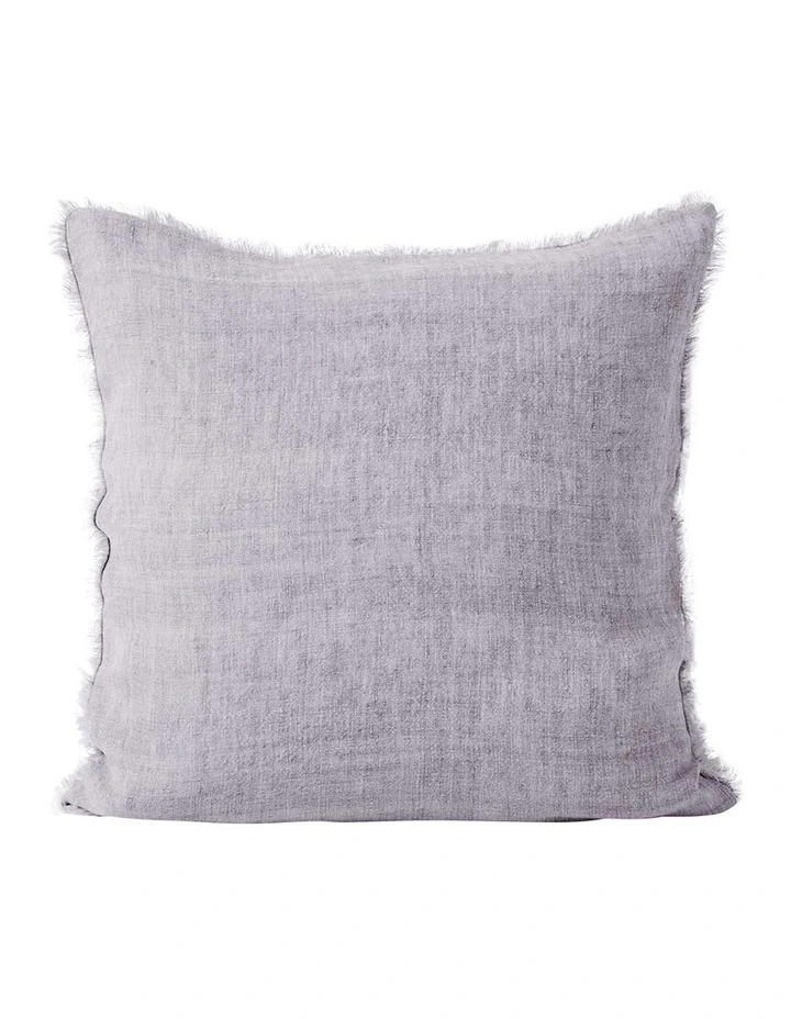 Vintage Linen Fringe Cushion in Lavender