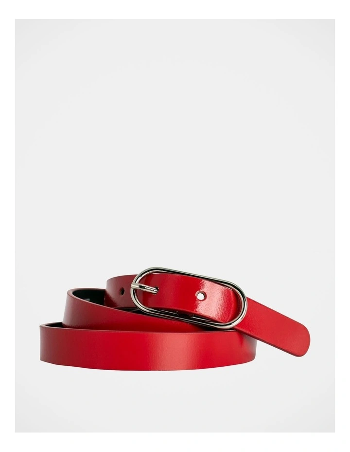 Willow Leather Belt in Red