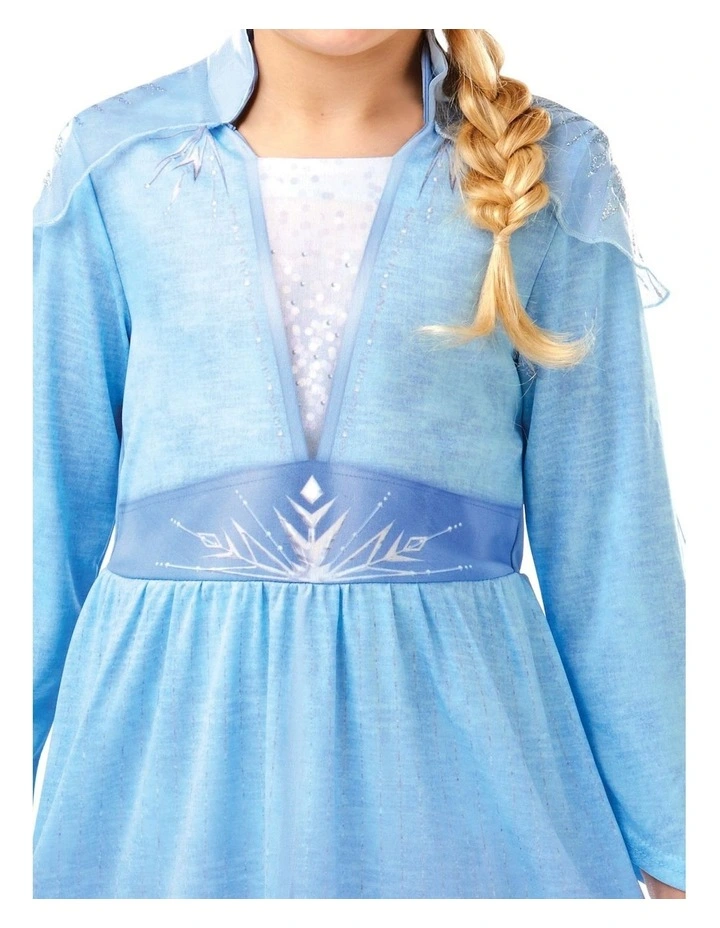 Elsa Frozen 2 Girls Dress Up Costume (6-8 Years) in Blue