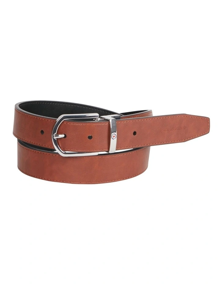 Reversible Pin Buckle Belt In Black/Tan