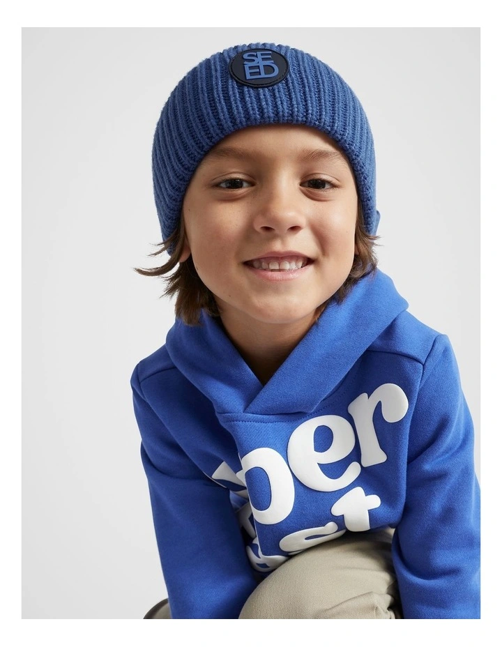 Rib Beanie in Cobalt Blue