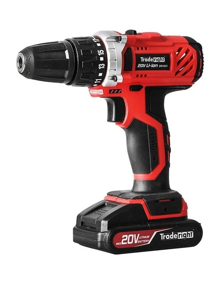 Cordless Drill Driver Tool Kit in Red/Black
