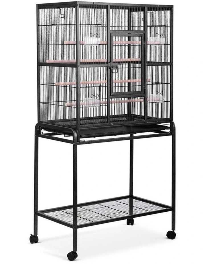 Large Bird Cage With Perch in Black
