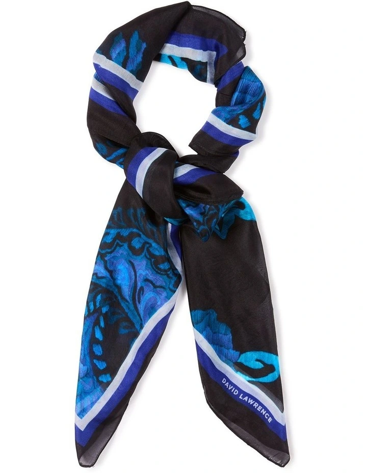 Mariposa Silk Scarf in Navy Multi