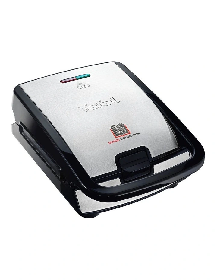 2 in 1 Sandwich & Waffle Maker With interchangable Plates in Silver/Black
