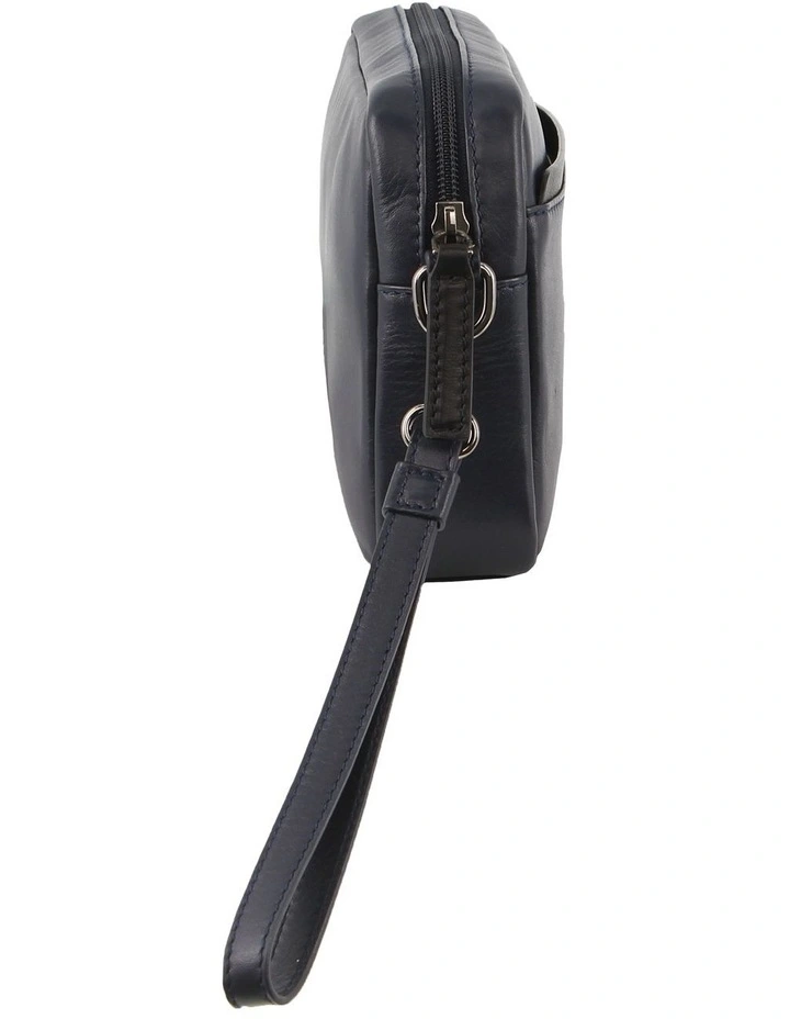 Leather Organiser Bag in Navy