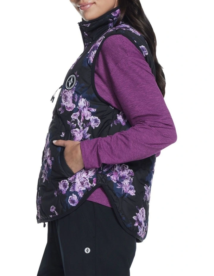 Go Shield Winter Bloom Reversible Vest in Black