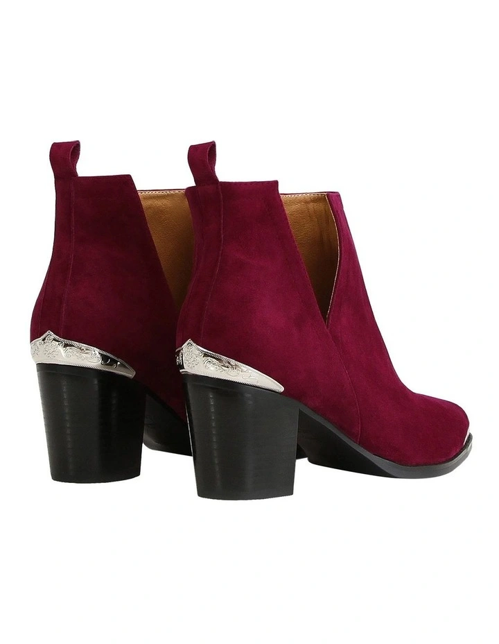 Austin Suede Ankle Boot in Red