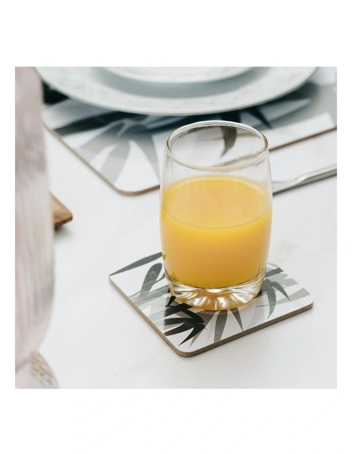 MDF Coasters Bamboo Set of 4 in Black