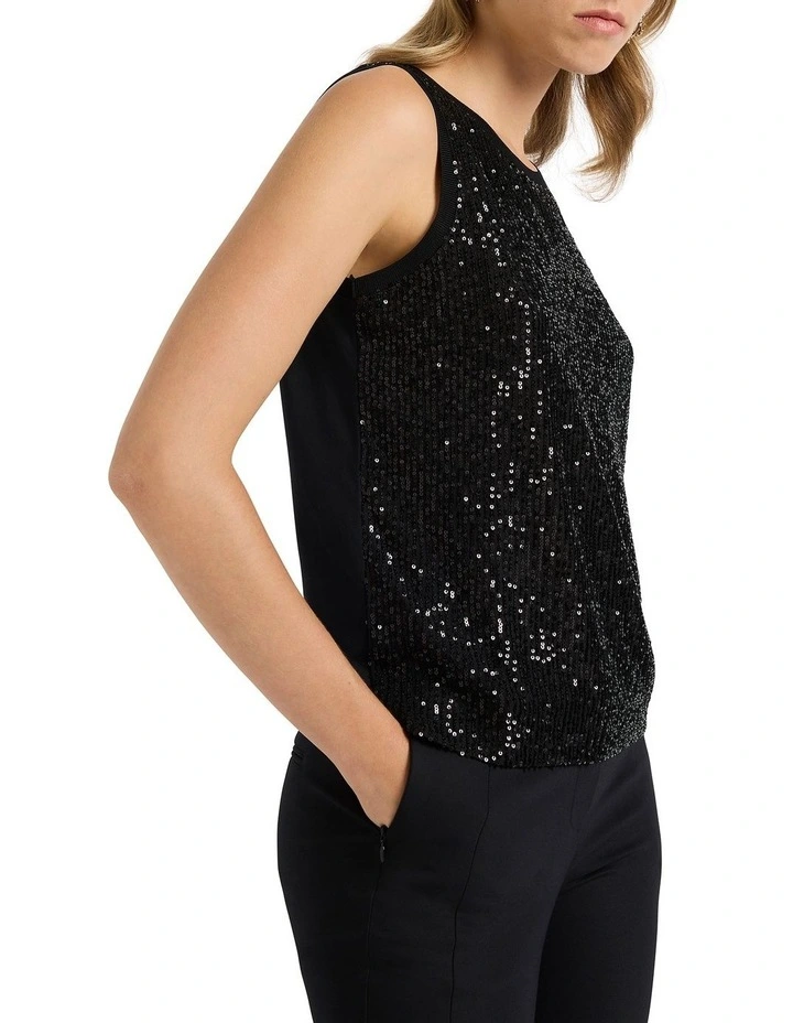 Feel Special Sequin Tank in Black