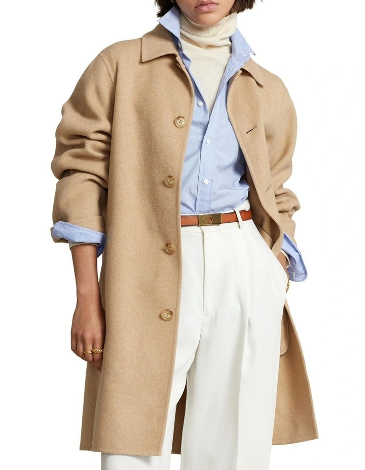Oversize Double-Face Car Coat in Brown