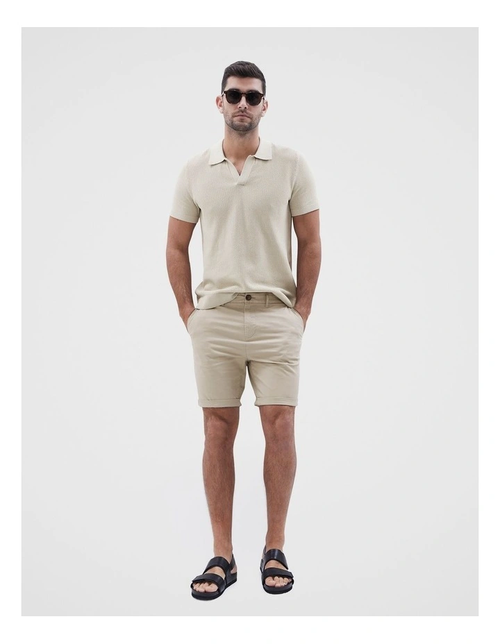 Slim Chino Short in Stone