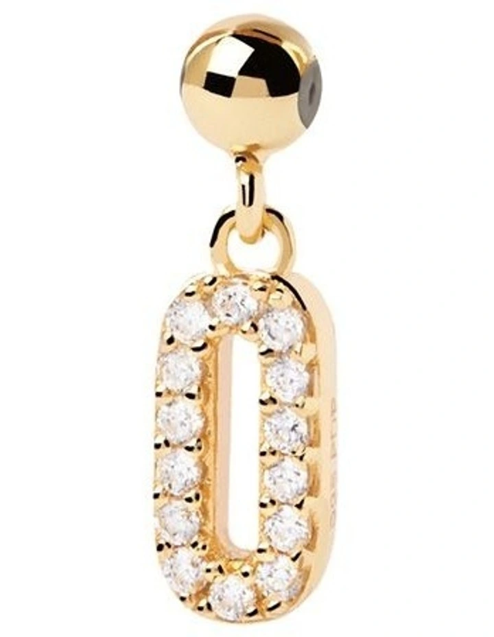 Number 0 Charm in Gold