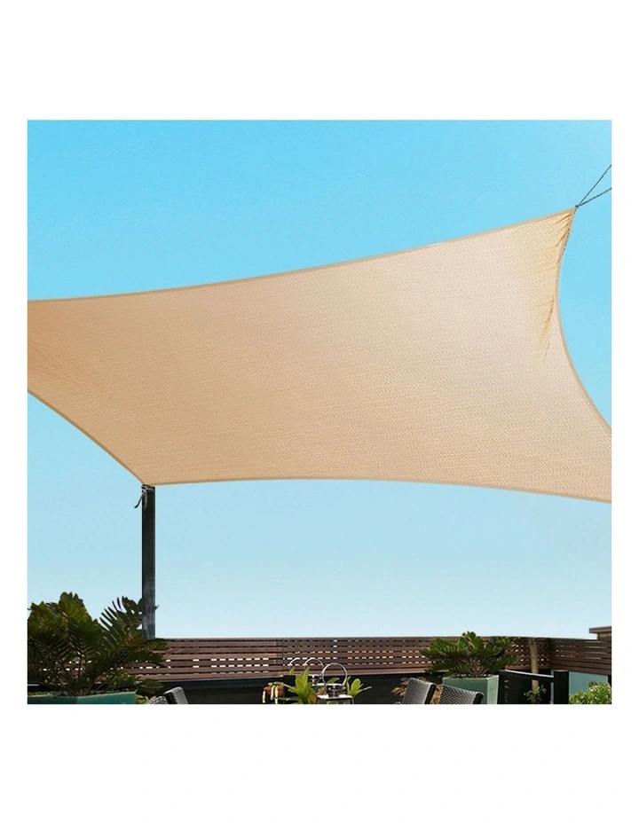 Rectangular Heavy Duty Shade Sail 4x6m in Sand