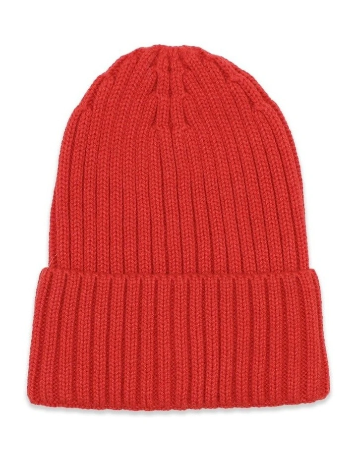 Mia Wool Blend Beanie in Red