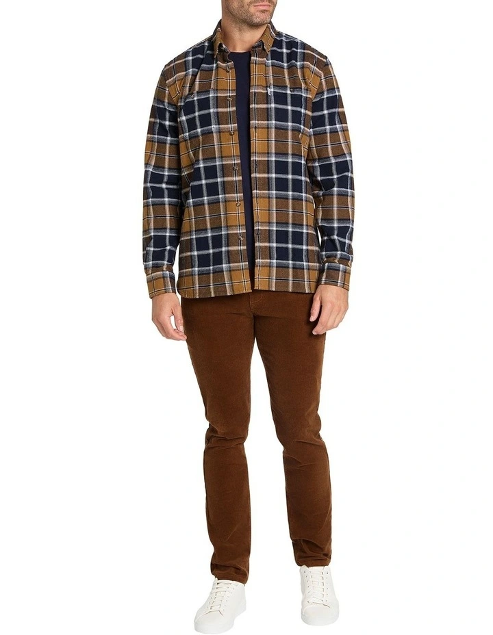 Bennie Checks Shirt in Toffee Check