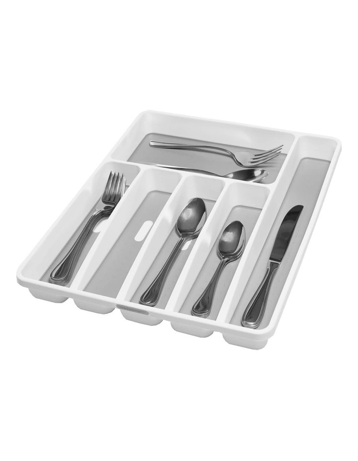 6 Compartment Cutlery Tray in White
