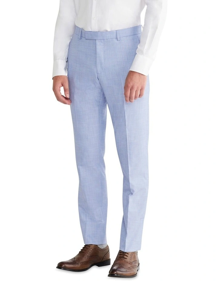 Sharkskin Slim Suit Pant in Plain Blue