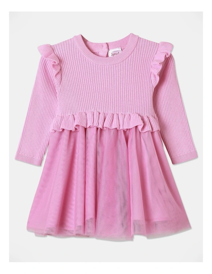 Evangaline Knit Tutu Dress in Pink