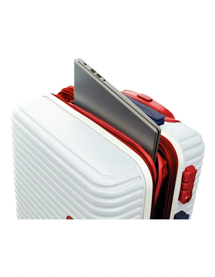 Varsity 56cm Hard-Shell Cabin Suitcase in White