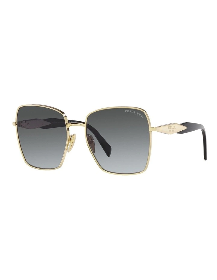 PR 64ZS Polarised Sunglasses in Gold