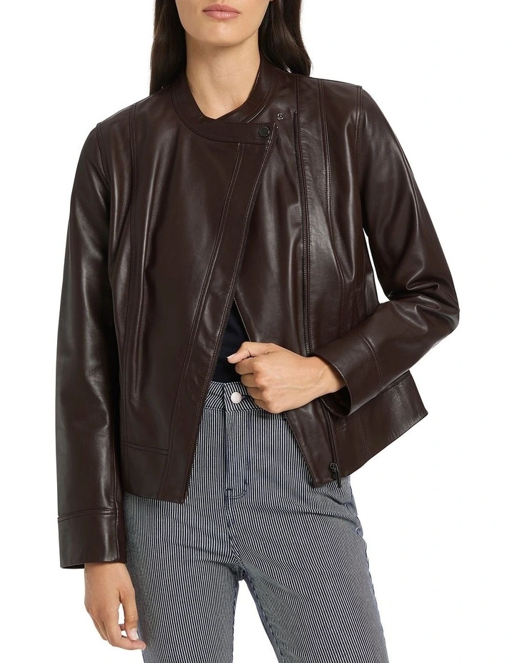 Bexley Leather Jacket in Brown