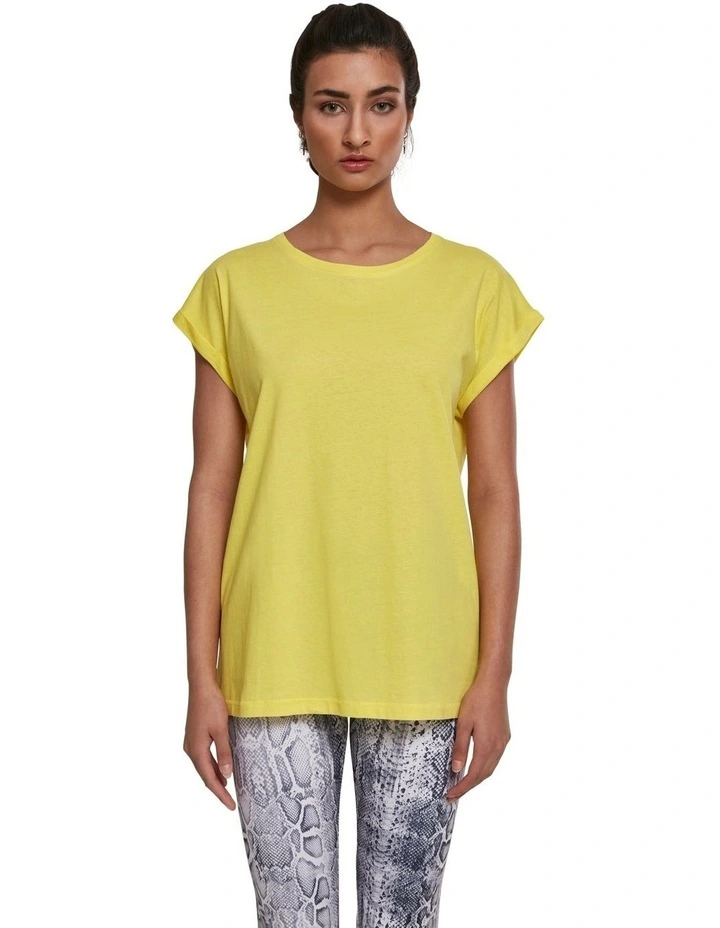 Extended Shoulder Tee in Bright Yellow