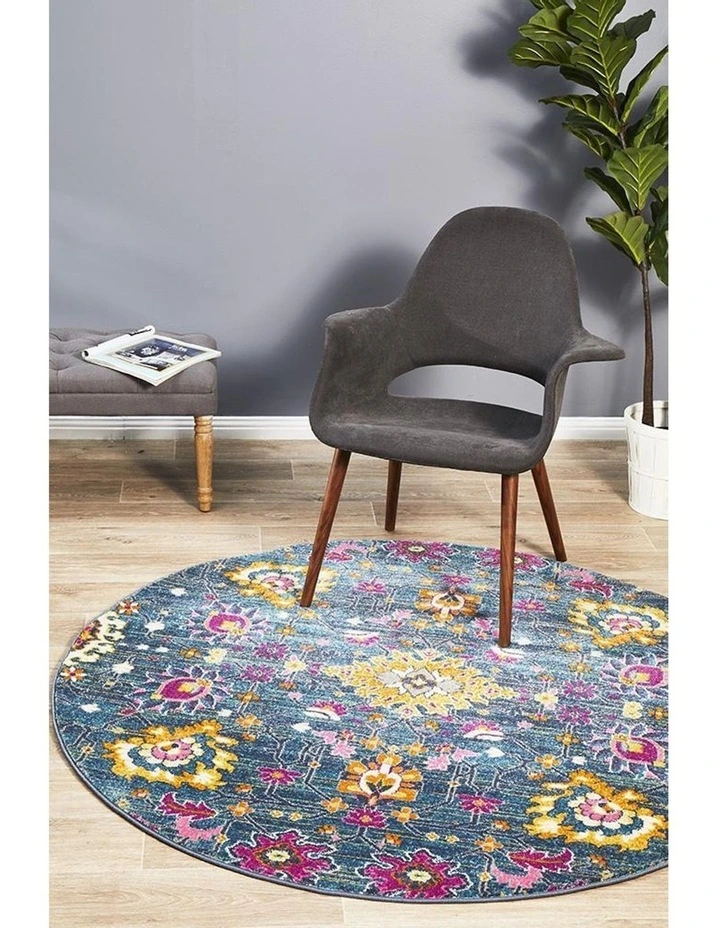 Babylon 210 Blue Round Rug
