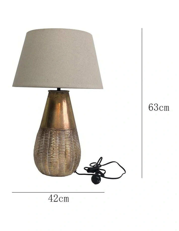 Metal Lustre Gold Table Lamp in Gold
