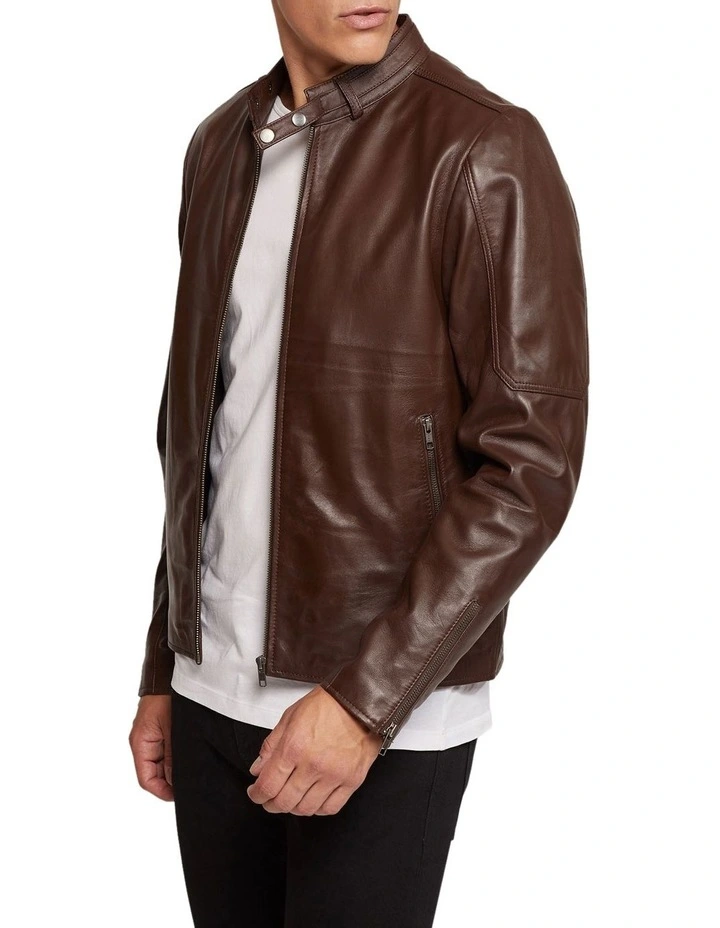 Carlo Leather Jacket in Brown