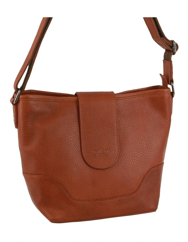 Leather Cross-Body Bag in Cognac