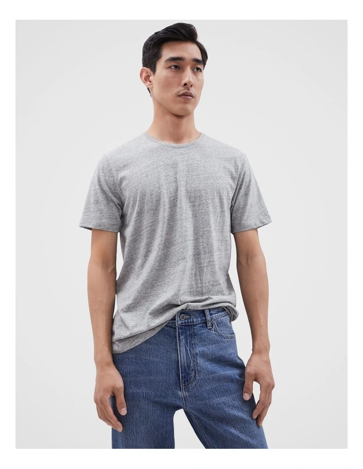 Classic Crew Neck T Shirt in Grey Marle