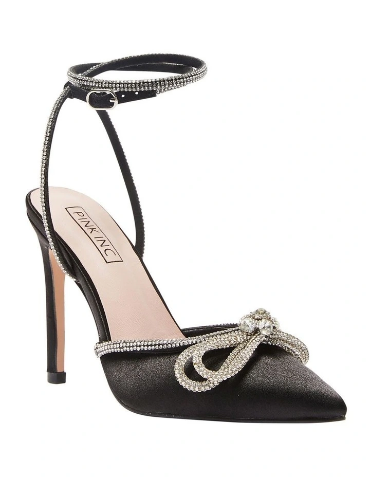Rory Heeled Shoes In Black Satin