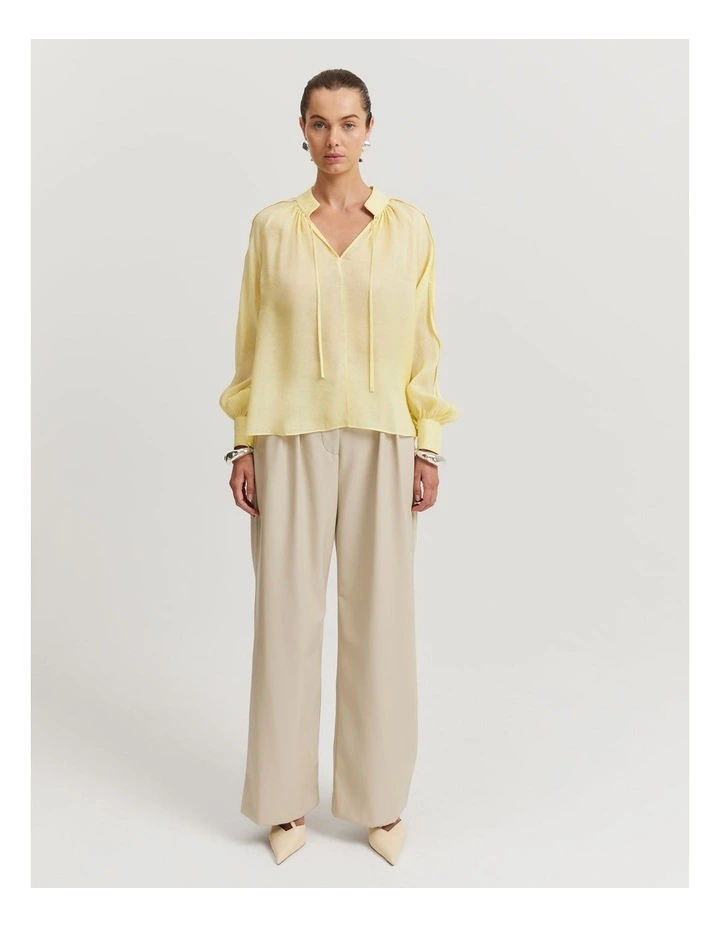 Pleat Detail Blouse in Lemon Sorbet