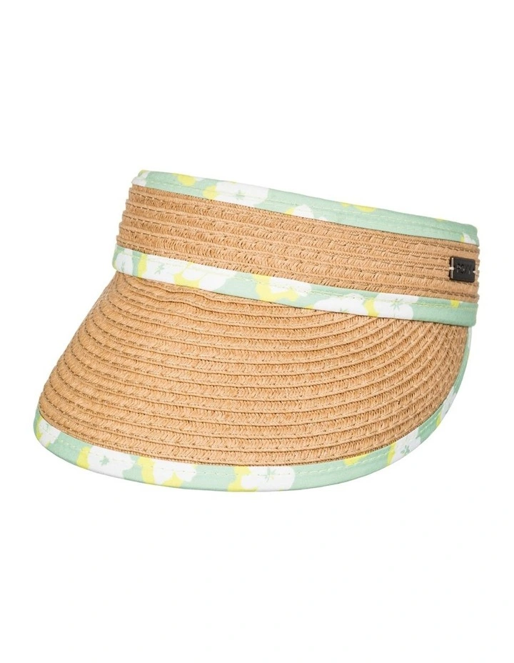 Havana Philosophy Straw Visor in Quiet Green Floral Delight