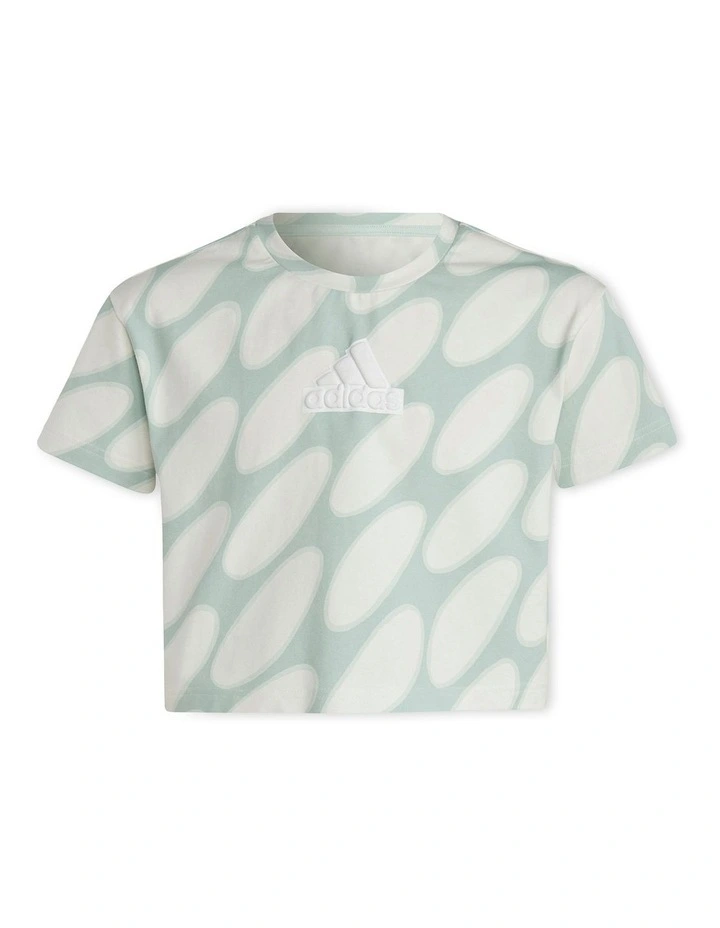 Marimekko Allover Print Cotton T-Shirt in Blue/White