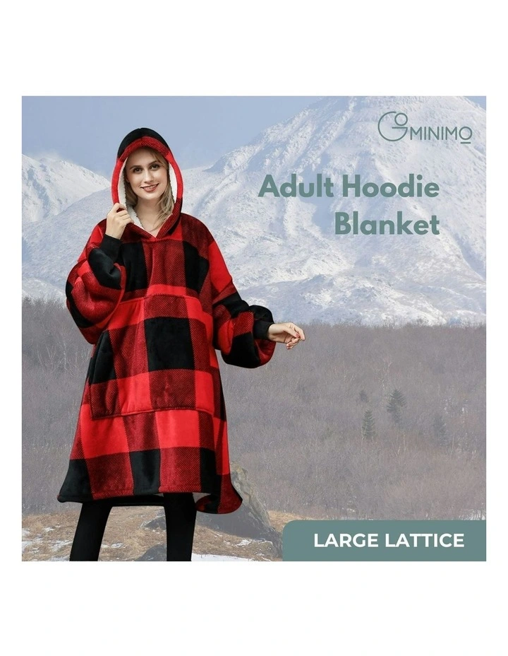 Hoodie Blanket Comfy Nightwear Lattice Larger in Multi