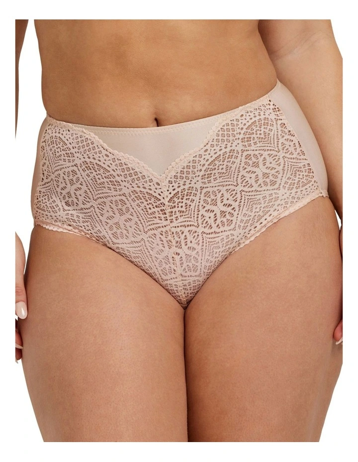 Helen Micro & Lace Full Brief in Honey