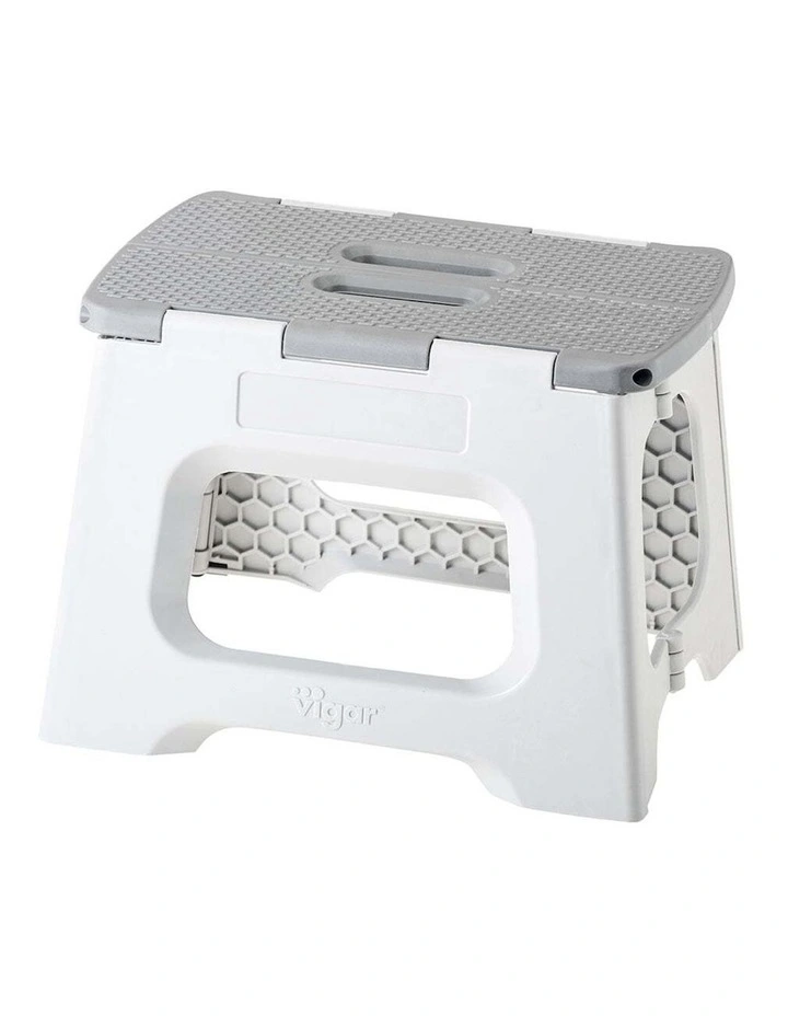 Vigar Compact Plastic Foldable Stool in Grey