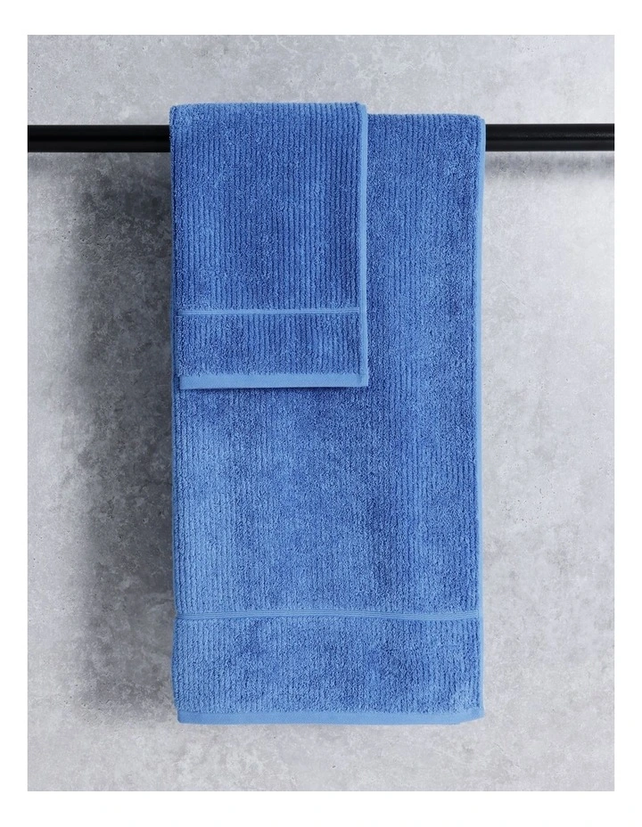 Combed Cotton Ribbed Towel Range in Electric Blue