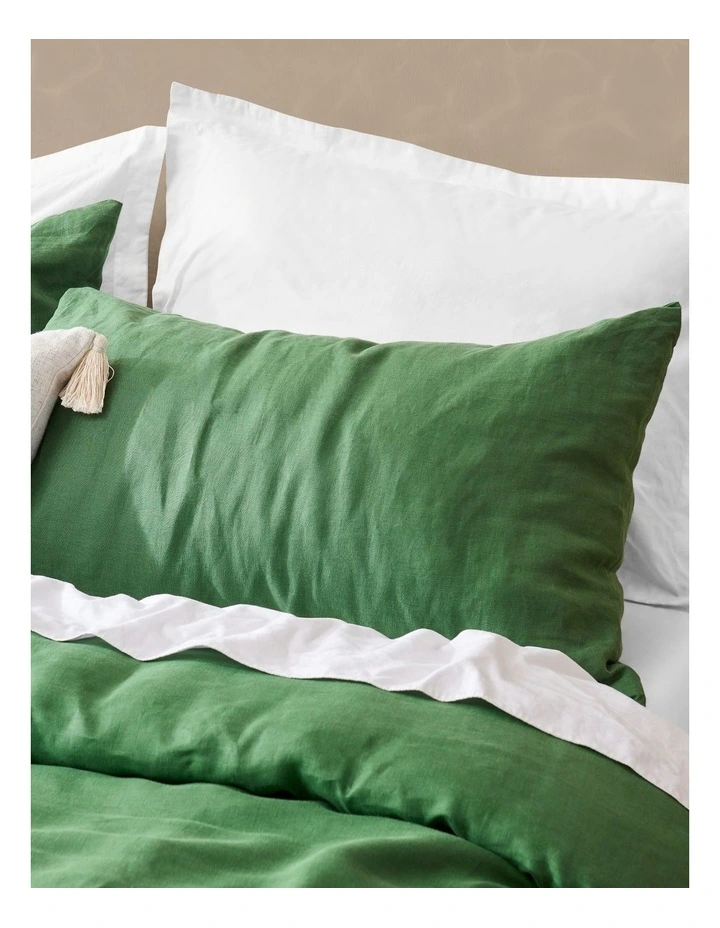 Vintage Washed Hemp Linen Quilt Cover Set in Eden