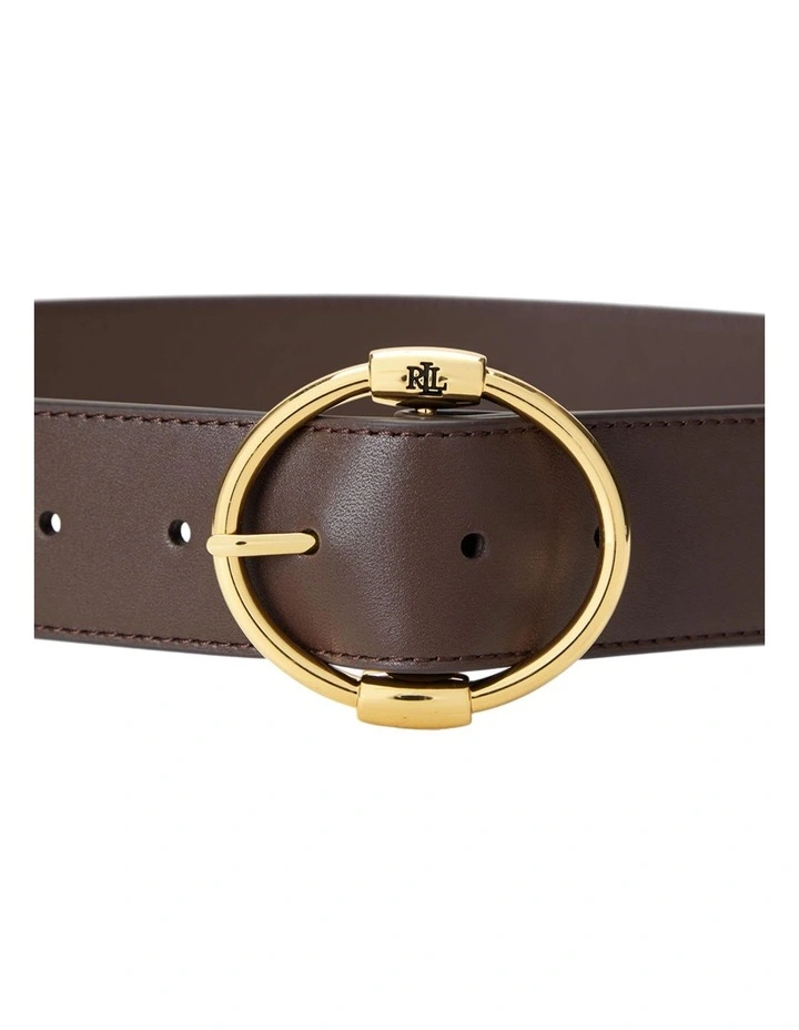 Leather Wide Belt in Brown
