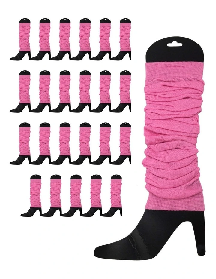Knitted Leg Warmers 24-Pack in Light Pink