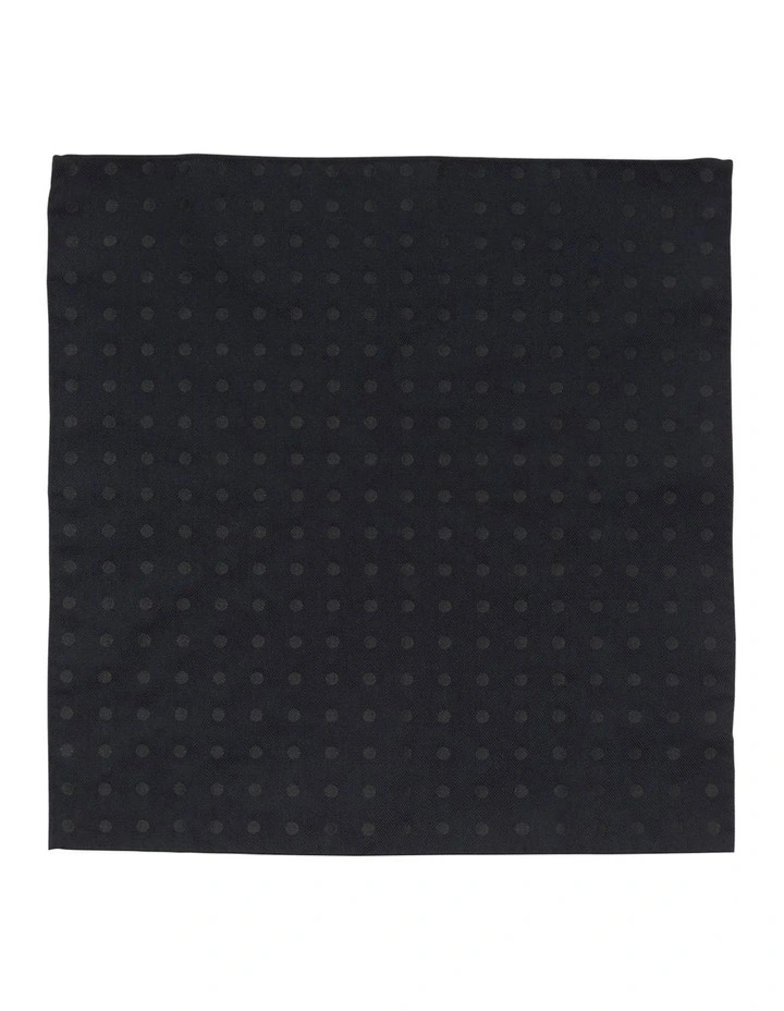 Jet Polka Pocket Square in Blue Dark