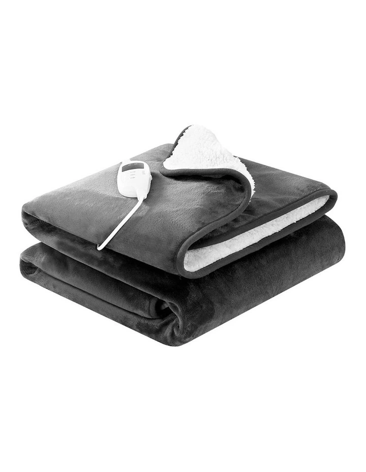 Heated Electric Throw Rug Blanket in Grey