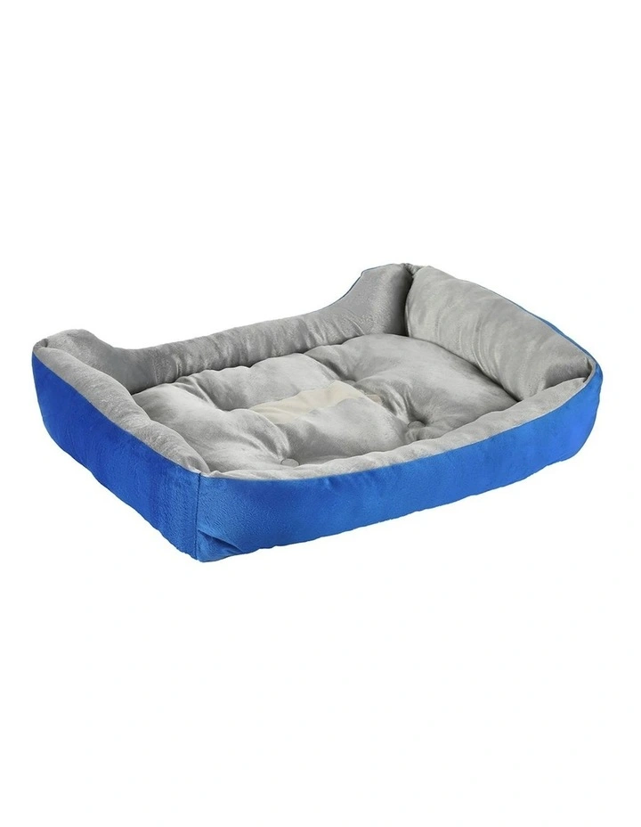 Calming Soft Mat Washable Pet Bed in Blue