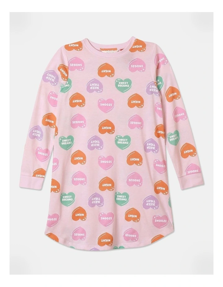Candy Hearts Nightie in Light Pink