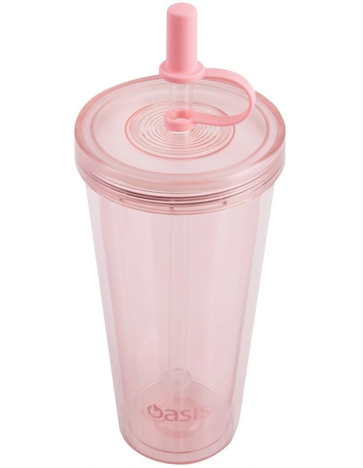Double Wall Smoothie Tumbler With Straw 520ml in Strawberry