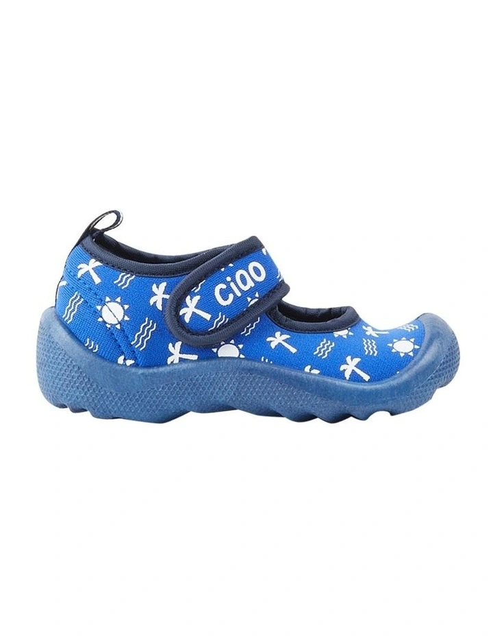 Beach Sunshine Sandals in Blue/White