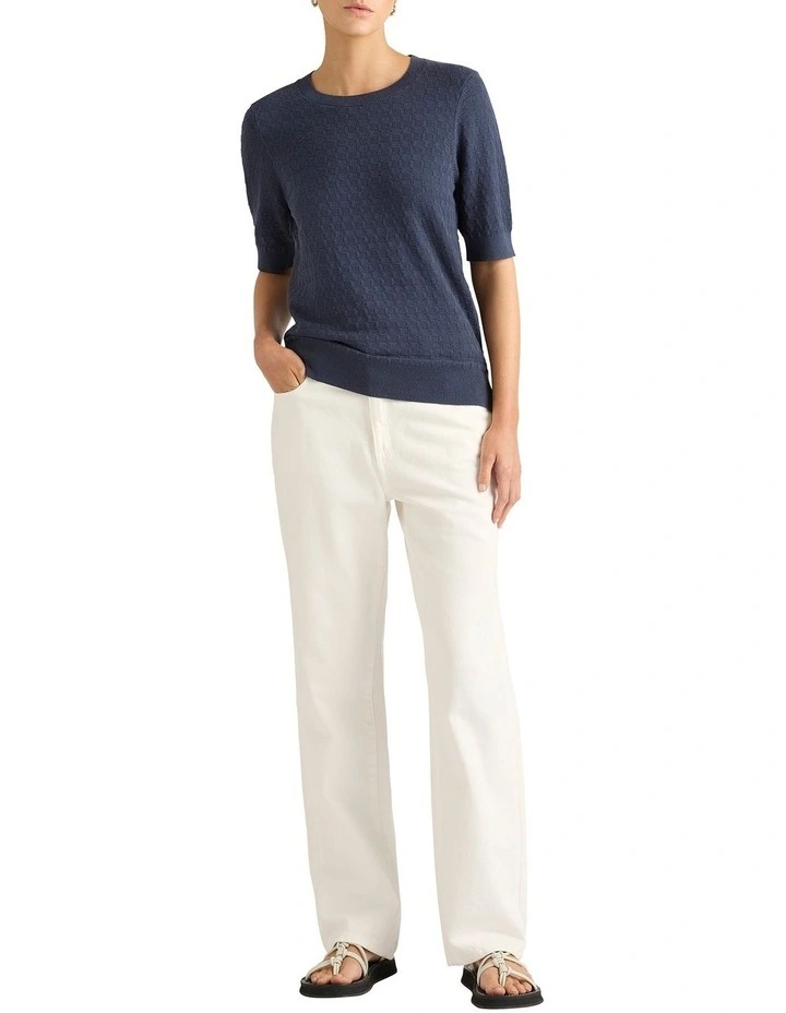 Lezelle Knit Tee in Slate